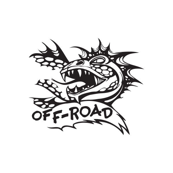 Off-road scaly dragon decal with black stylized dragon and OFF-ROAD text