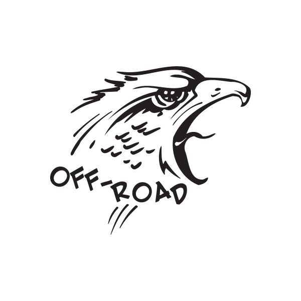 Off-road eagle decal with black eagle head and OFF-ROAD lettering