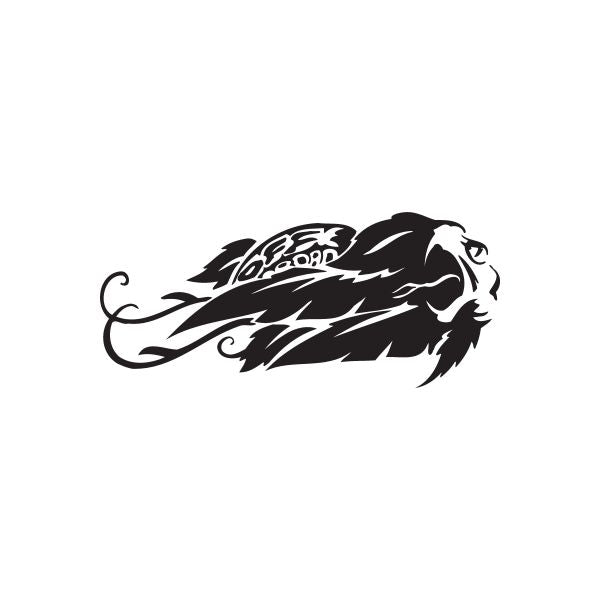 Black stylized snake bite decal with tribal graphics and open-mouth head