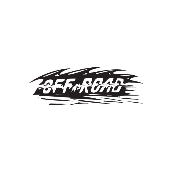 Off-road spike text decal with bold black lettering and streaked edges