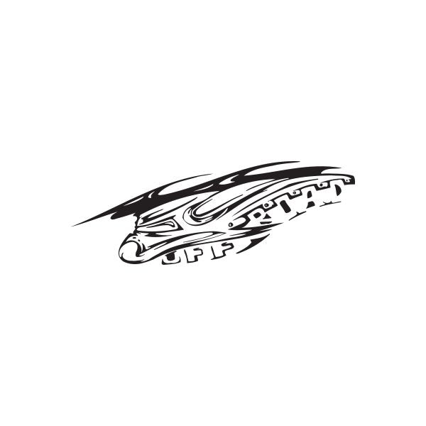 Off-road tribal lettering decal, black tribal graphic