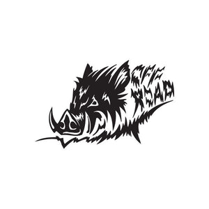 Wild pig decal, black off-road style silhouette