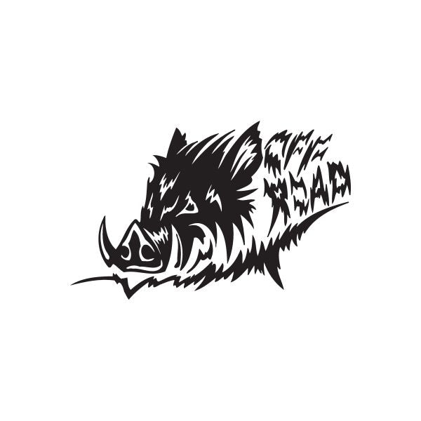 Wild pig decal, black off-road style silhouette