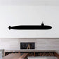 Ohio Class submarine decal, black silhouette of submarine with periscope