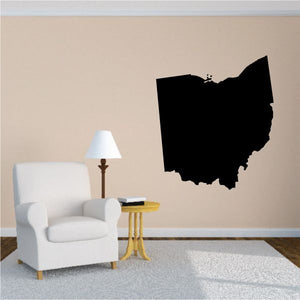 Ohio State map decal, black silhouette