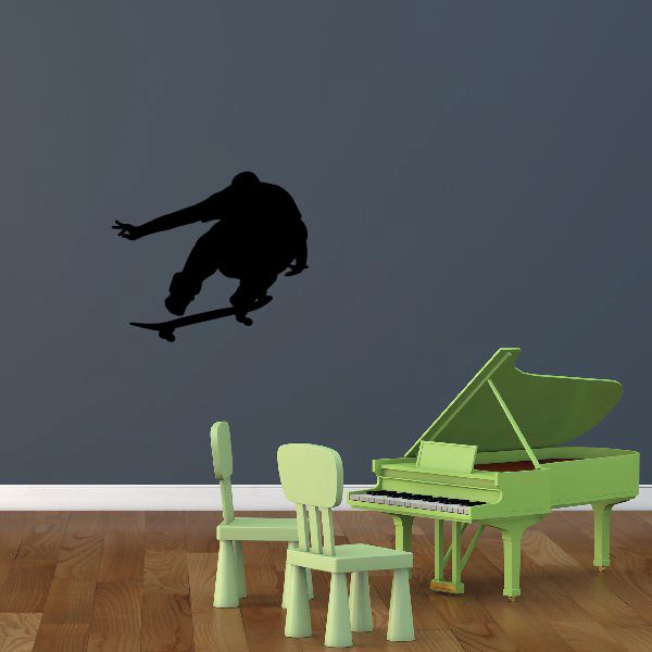 Image of Ollie Air Boarder Skateboarding Wall Decal - Vinyl Decal - Car Decal - 002