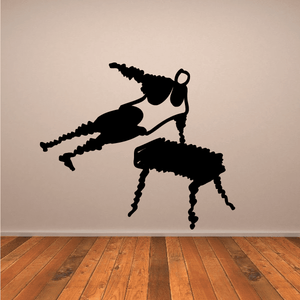Olympics balance beam gymnastics decal with black gymnast silhouette over beam