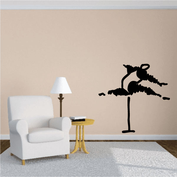Olympics gymnastics decal of black gymnast on uneven bars