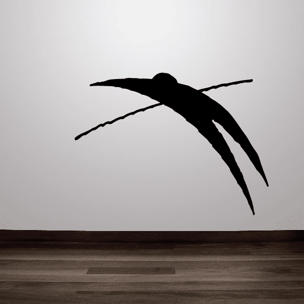 High jump athlete decal in black silhouette with curved bar line