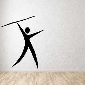 Black javelin throw sports decal with athlete silhouette and spear