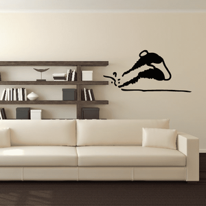 Olympic swimming decal: black swimmer silhouette on wall