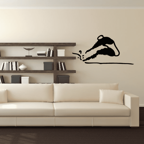 Olympic swimming decal: black swimmer silhouette on wall