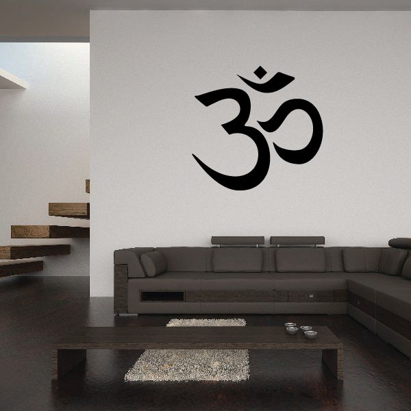 Om Aum decal with black om symbol