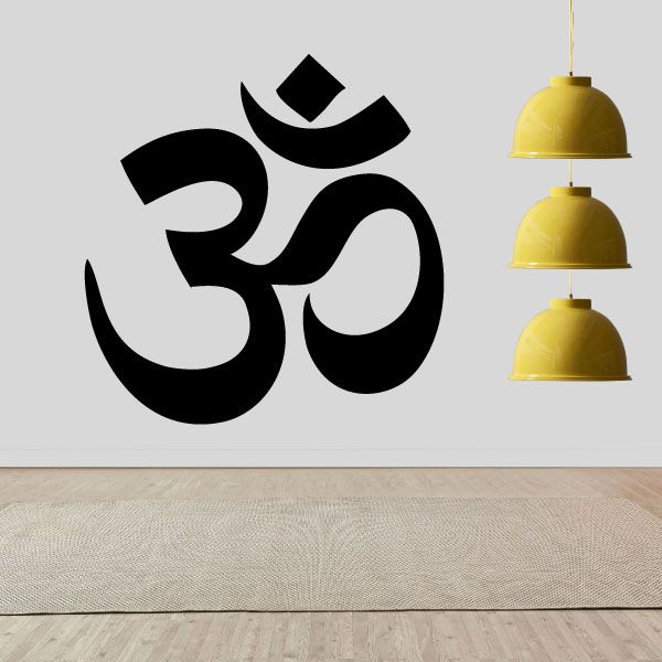 Om symbol wall decal with bold black 'Om' design