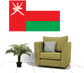 Oman flag sticker with white crescent and cross emblem on red, green, and white bands
