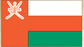 Rectangular Oman flag sticker with white cross emblem; orange top and green bottom stripes.