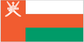 Oman flag sticker with white emblem, orange field, and green band