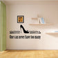 Shoes wall decal: black high-heel, dotted row, and text 'One can never have too many'