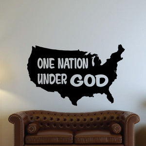USA map decal with "One nation under God" text