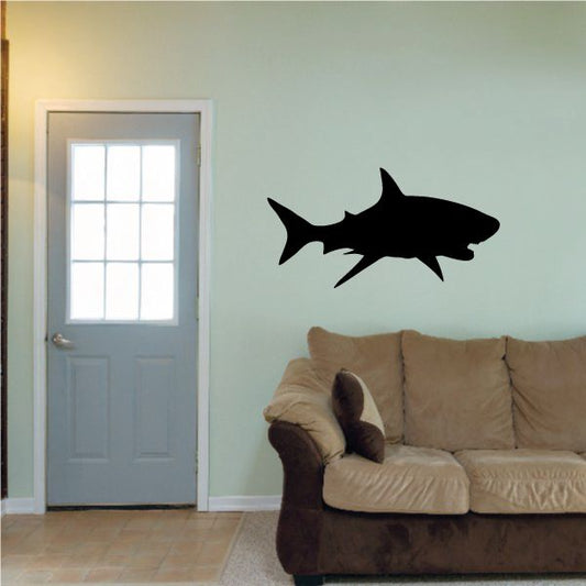 Image of Open Mouth Shark Silhouette Decal