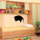 Black opossum eating wall decal, animal silhouette with raised paw.