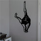 Orangutan hanging wall decal, black silhouette of an orangutan with arms up