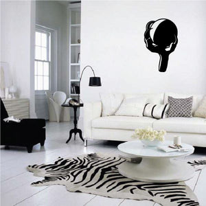 Black vinyl wall decal with stylized head silhouette