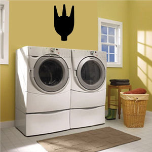 Black orb wall decal silhouette with horn-like shape