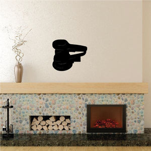 Orbital sander decal featuring a black orbital sander silhouette