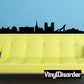 Black Oslo skyline wall decal with city buildings and a bridge silhouette