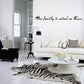 Wall decal: Our family is raised on Love. cursive text with heart