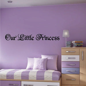 Ornate cursive 'Our Little Princess' wall decal
