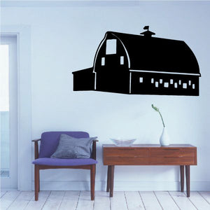 Barn silhouette wall decal in black vinyl