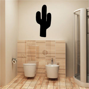 Black cactus wall decal vinyl sticker, tall spiky silhouette with arms