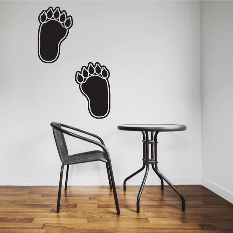 Image of Outlined Bear Feet Decal