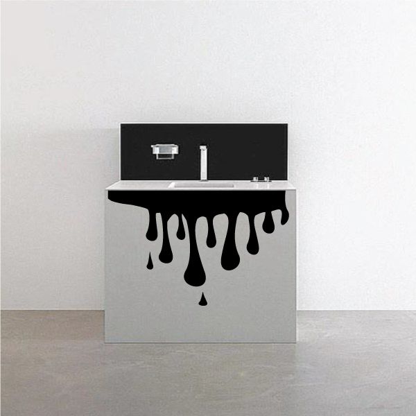 Toilet and sink overflow decal with black water drip graphic
