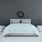 Overlapping wedding rings wall decal, black interlocking ring design