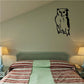 Owl wall decal with a black outline of a staring owl
