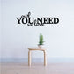 Black owl and “YOU NEED” love wall decal lettering
