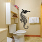 Seahorse wall decal, black skeleton-style seahorse on wall