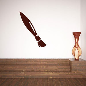 Paint brush decal with dark red brush tip and light handle outline