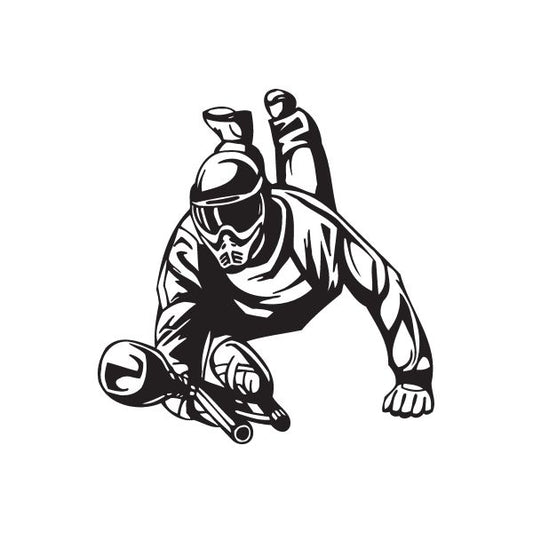 Image of Paintball Player Leaping Decal