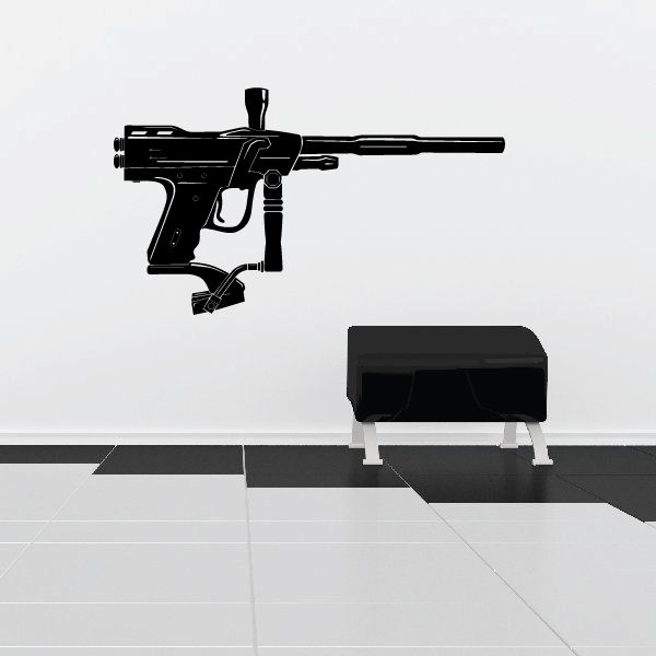 Black paintball marker vinyl wall decal