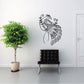 Peacock paisley wall decal, black line art peacock with ornate feather details