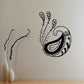 Paisley sleeping peacock wall decal with black line art