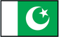 Pakistan flag sticker with green field, white crescent moon and star, and white side stripe