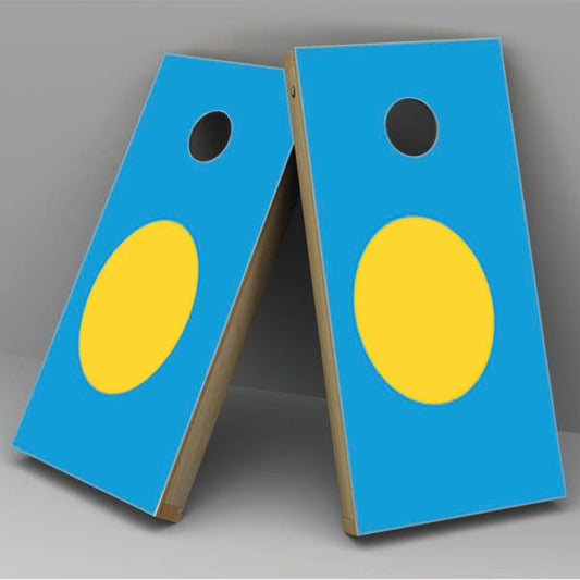 Palau Flag Cornhole Board Vinyl Decal Wrap