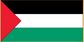 Palestine flag sticker: red triangle, black-white-green stripes on a rectangular backing