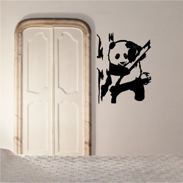 Image of Panda Hanging On Tree Decal