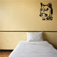 Panther head decal sticker, black and white outline design